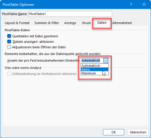 Zum Vergrößern bitte auf das Bild klicken Diese Einstellung beseitigt Filter-Leichen