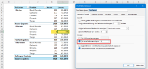 Zum Vergrößern bitte auf das Bild klicken Eine Null für leere Wertezellen anzeigen lassen