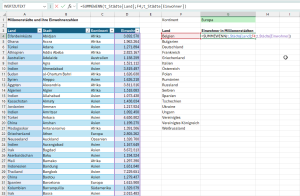 Zum Vergrößern bitte auf das Bild klicken Summenbildung pro Land - bisher