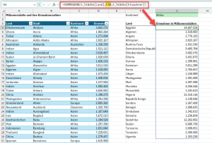 Zum Vergrößern bitte auf das Bild klicken Aus SUMMEWENN wird ein dynamischer Ausgabebereich
