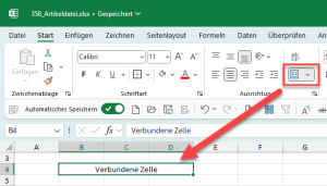 Zum Vergrößern bitte Bild anklicken Zellen verbinden führt oft zu Problemen