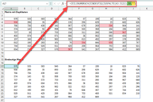 Zum Vergrößern bitte auf das Bild klicken Ausgabe der bereinigten Werte in Matrixform