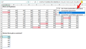 Zum Vergrößern bitte auf das Bild klicken Schritt 3: Aus der Matrix wird eine Spalte