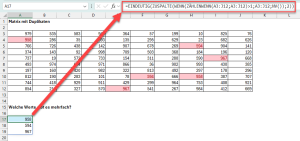 Zum Vergrößern bitte auf das Bild klicken Schritt 4: Eindeutige Liste der mehrfach vorkommenden Werte