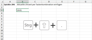 Zum Vergrößern bitte Bild anklicken Aktuelle Uhrzeit per Tastenkombination einfügen