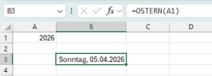Zum Vergrößern bitte auf das Bild klicken Die neue OSTERN-Funktion im Einsatz