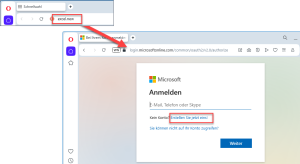 Zum Vergrößern bitte auf das Bild klicken Das Anmeldefenster für das Microsoft-Konto