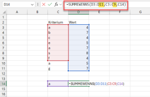 Datenbezüge unterschiedlicher Größe führen zum #WERT!-Fehler