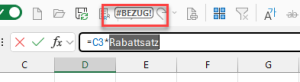 Ein gelöschter Name führt zum #BEZUG!-Fehler
