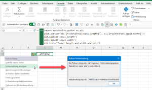 Ein Python-Fehler weist auf ein Syntax-Problem hin