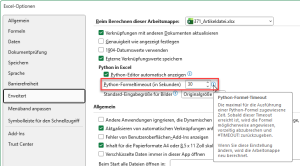Timeout-Wert in den Excel-Optionen erhöhen