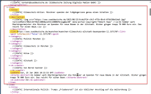 Einzelnen Elemente innerhalb der XML-Struktur