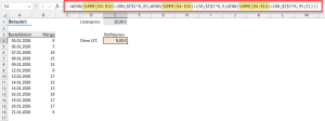 Die SUMME-Funktion wird mehrmals verwendet