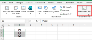Einfache Kontrollkästchen einfügen