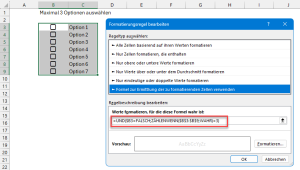 Formatierungsregel für bis zu 3 Optionen 