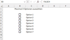 Maximal 3 Optionen sind wählbar