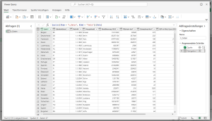 Zum Vergrößern bitte auf das Bild klicken Der Power Query-Editor