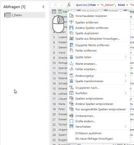 Zum Vergrößern bitte auf das Bild klicken Viele Transformationen per Rechtsklick erreichbar