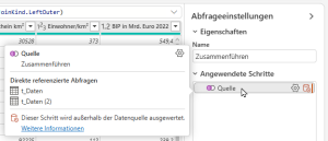 Zum Vergrößern bitte auf das Bild klicken Join wird in den angewendeten Schritten angezeigt