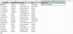 Zum Vergrößern bitte auf das Bild klicken Beispiel 1: Adressenliste