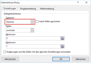 Zum Vergrößern bitte auf das Bild klicken Dezimalzahlen zulassen