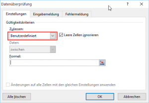 Zum Vergrößern bitte auf das Bild klicken Benutzerdefinierte Formel