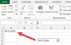 Zum Vergrößern bitte auf das Bild klicken Kalenderfeld und verknüpfte Zelle