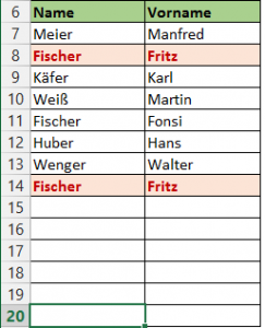 Zum Vergrößern bitte auf das Bild klicken Fertige Dublettenprüfung