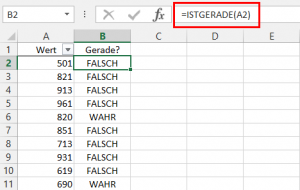 Prüfung mit ISTGERADE