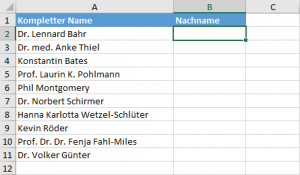 Zum Vergrößern bitte auf das Bild klicken Die unbearbeitete Namensliste