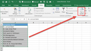 Zum Vergrößern bitte auf das Bild klicken Die Funktion "Text in Spalten"