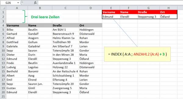 Excel Letzte Gefüllte Zelle Einer Zeile Das Beste kommt zum Schluß: Die letzte Zeile einer Excel-Tabelle | Der