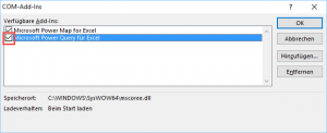 Zum Vergrößern bitte auf das Bild klicken Power Query aktivieren