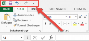 Zum Vergrößern bitte auf das Bild klicken Symbolleiste für den Schnellzugriff