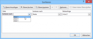 Sortieren nach Zeile 3