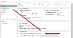 Zum Vergrößern bitte auf das Bild klicken Ignorierte Fehler zurücksetzen
