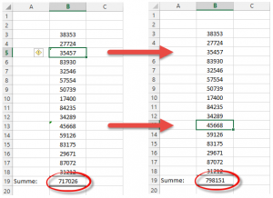 Zum Vergrößern bitte auf das Bild klicken Korrekte Berechnung