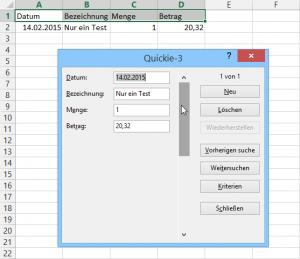 Die altbekannte Eingabemaske