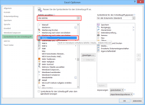 Symbolleiste für den Schnellzugriff