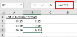 Zeiten in Dezimalzahlen umrechnen