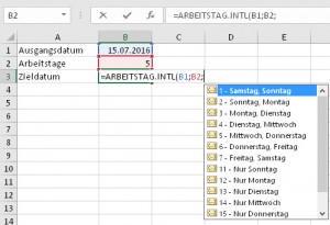 Die Funktion ARBEITSTAGE.INTL