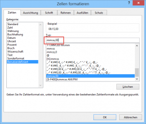 Zum Vergrößern bitte auf das Bild klicken Benutzerdefiniertes Zahlenformat