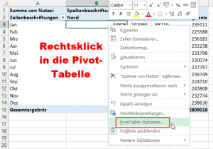 Entweder per Rechtsklick...