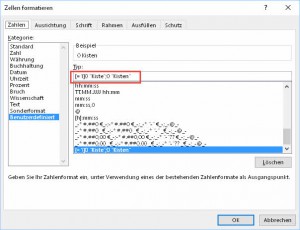 Zum Vergrößern bitte Bild anklicken Zahlenformat mit einer Bedingung