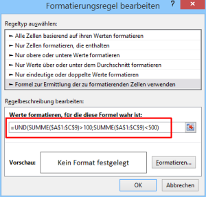 Zum Vergrößern bitte auf das Bild klicken Formel in einem Eingabefeld