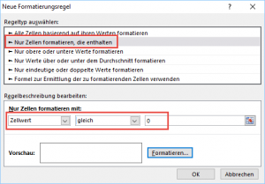 Zum Vergrößern bitte auf das Bild klicken Neue Formatierungsregel anlegen