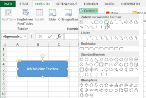 Zum Vergrößern bitte auf das Bild klicken Eingefügte Form mit fester Beschriftung