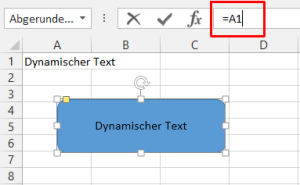 Zum Vergrößern bitte auf das Bild klicken Verknüpfung mit einer Zelle