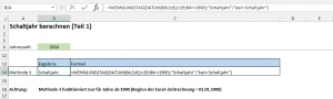 Zum Vergrößern bitte auf das Bild klicken Methode 3: Jahreszahl + WENN-Funtion