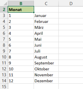 Zum Vergrößern bitte auf das Bild klicken Monatsliste